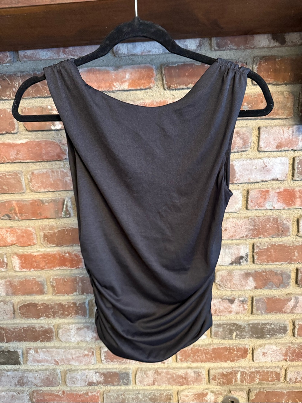 Zara Black Sleeveless ruched Draped Tank Top